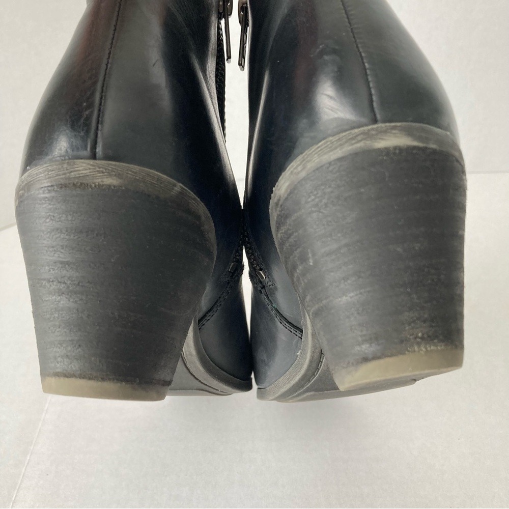 Frye Womens Black Leather Pointed Toe Western Ankle Boots Side Zip Size‎ 8 - Picture 6 of 16